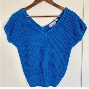 Vintage 1980s blue knit top